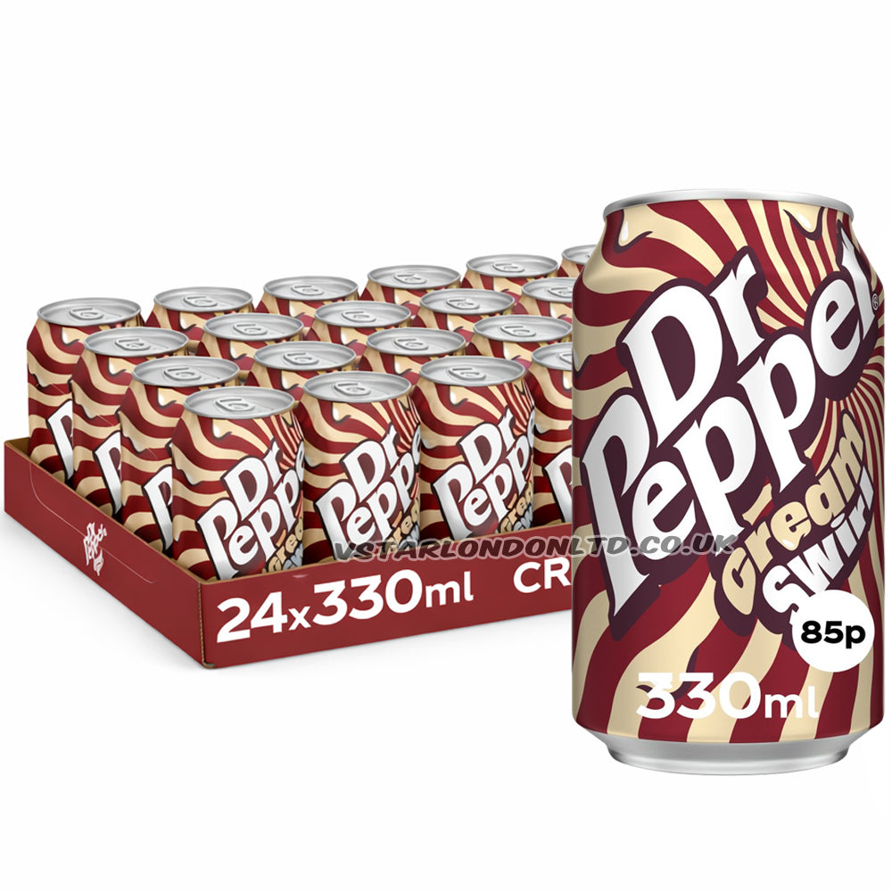Dr Pepper Cream Swirl Soft Drink 330ml PMP 85p (12 & 24 Cans)