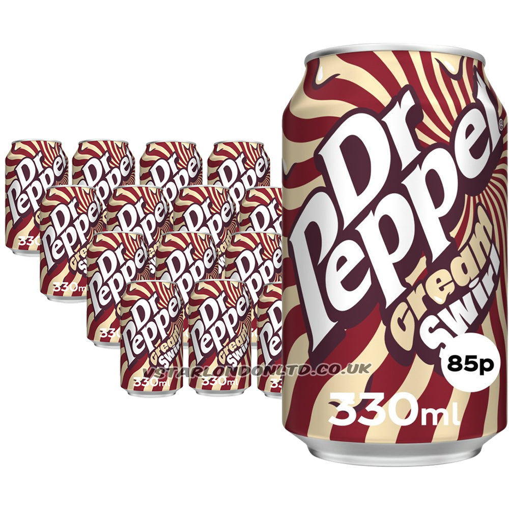 Dr Pepper Cream Swirl Soft Drink 330ml PMP 85p (12 & 24 Cans)