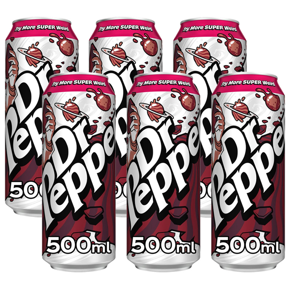 Dr Pepper Sparkling Fruit Flavour Soft Drink 500ml (6 & 12 Cans)