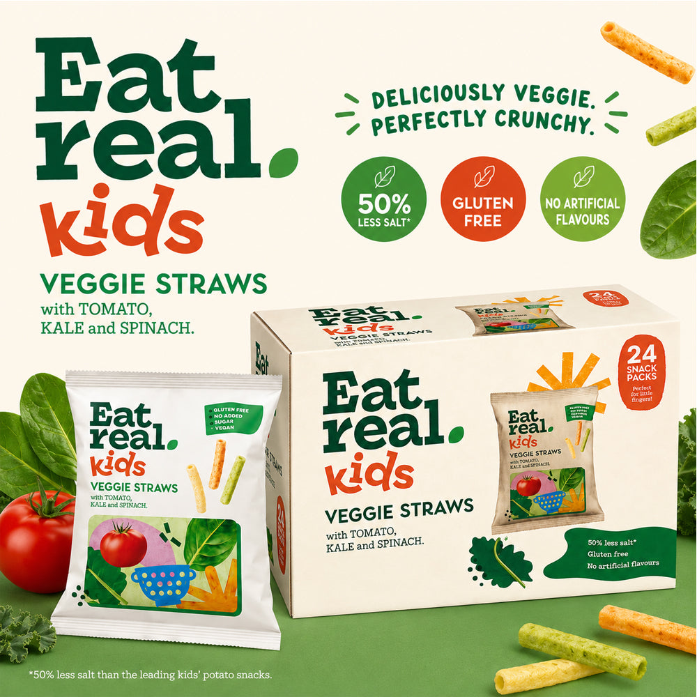 Eat Real Veggie Straws Kale Tomato & Spinach 20g (Box of 24)