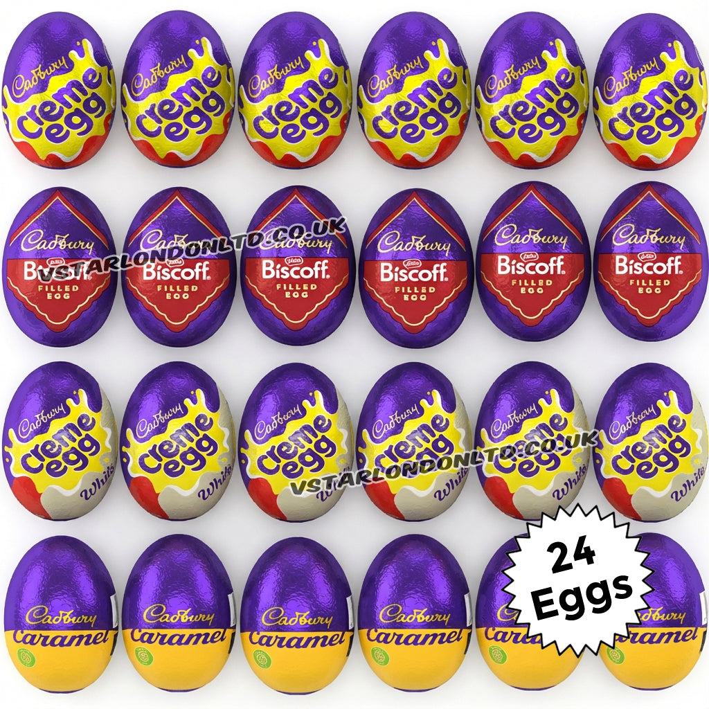 Cadbury Mixed Creme Eggs – Original, White, Caramel & Biscoff (24 & 48 Eggs) – Easter 2026