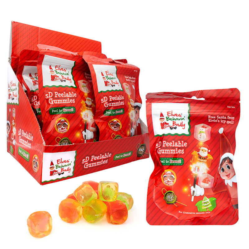 Elves Behavin' Badly 5D Peelable Fruit Gummies 60g Ice Cube Sweets – 12 Pouches