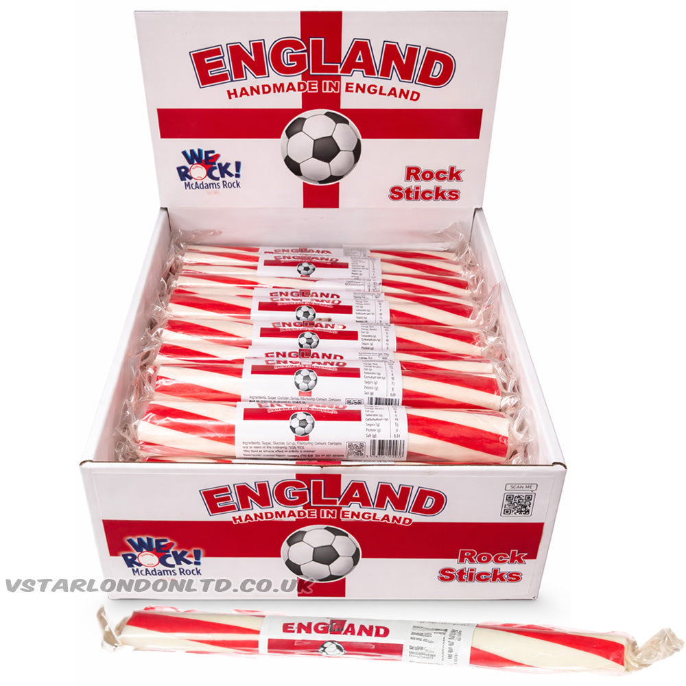McAdams England World Cup Football Rock Sticks (20 & 40 Count)