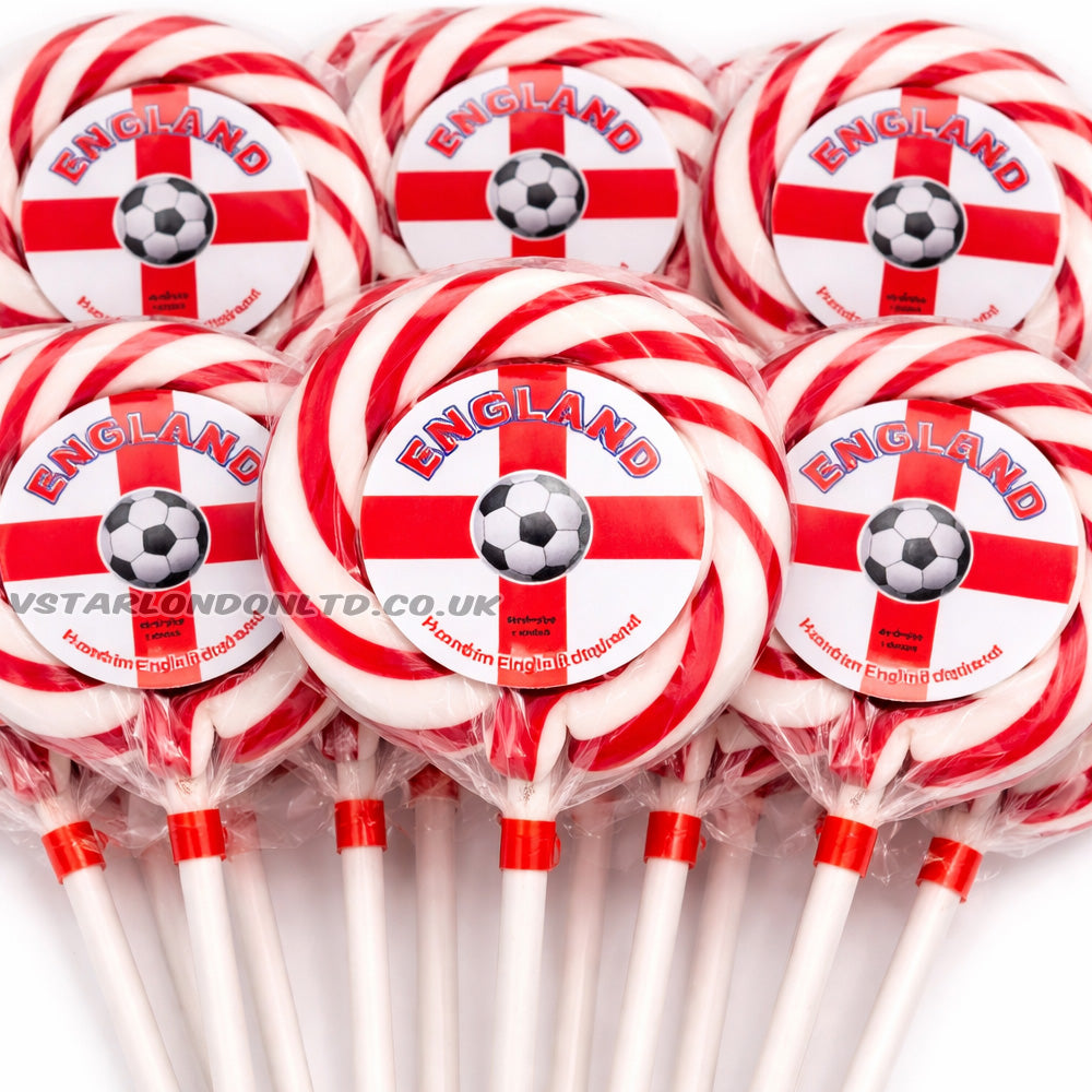 McAdams England FIFA World Cup 2026 Football Wheel Lollipops (15 & 30 Count)