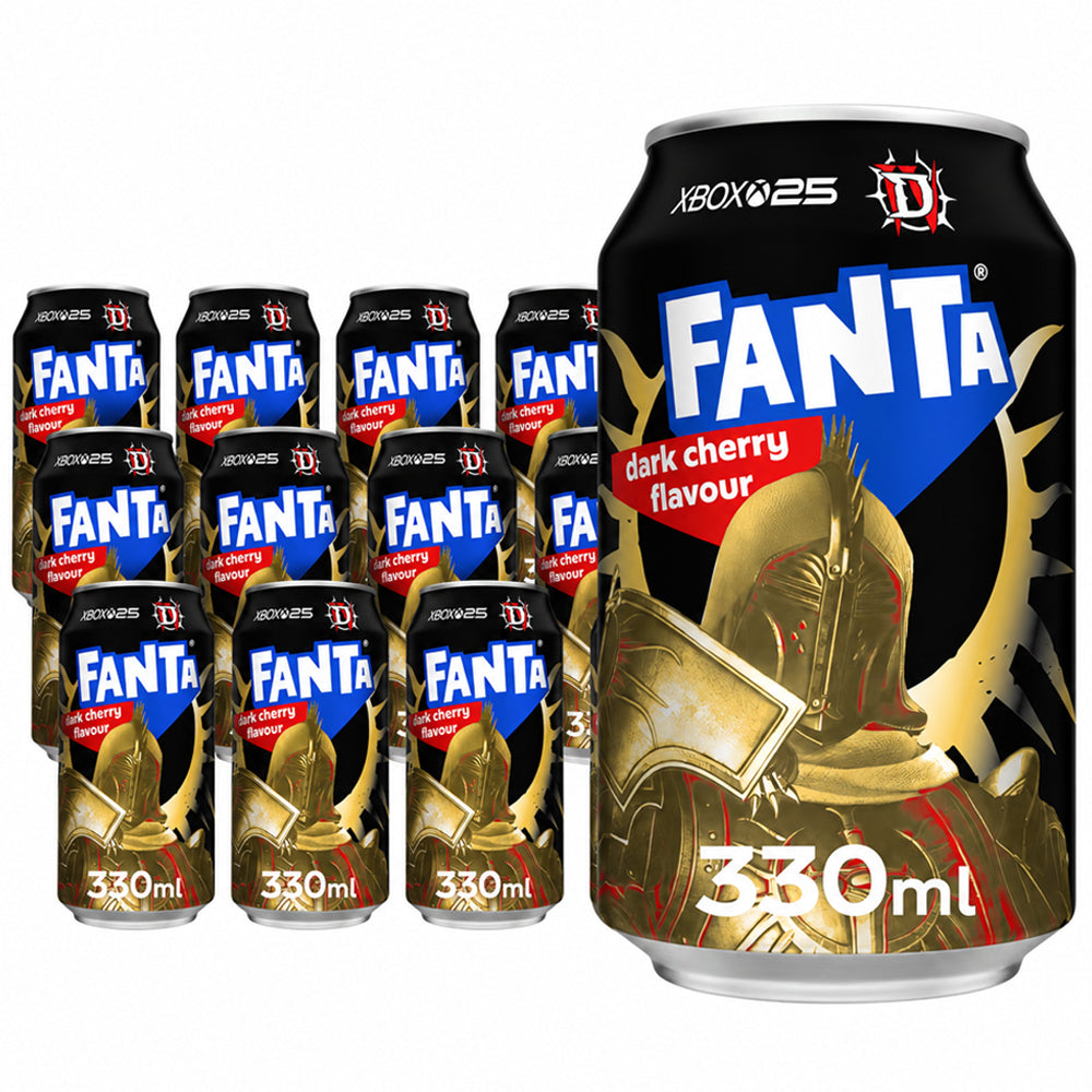 Fanta Dark Cherry Cans 330ml – Cherry & Apple Fizzy Drink (12 & 24 Cans)