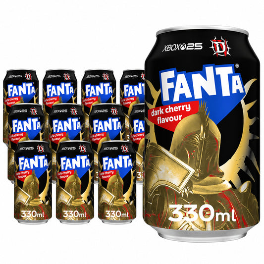 Fanta Dark Cherry Cans 330ml – Cherry & Apple Fizzy Drink (12 & 24 Cans)