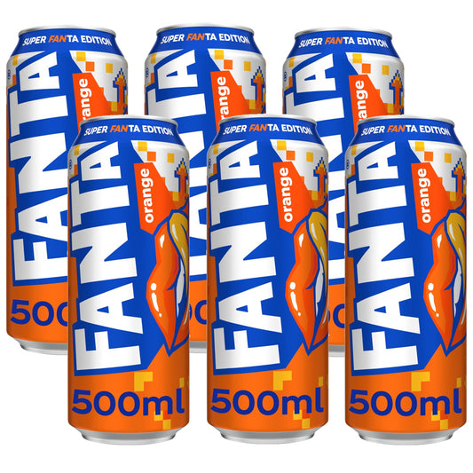 Fanta Orange Sparkling Soft Drink 500ml (6 & 12 Cans)