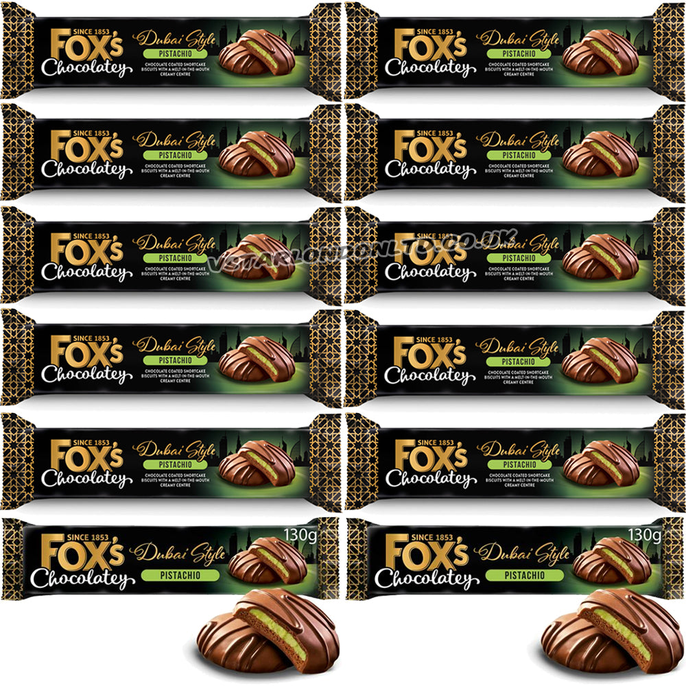 Fox's Chocolatey Dubai Style Pistachio 130g (6 & 12 Packs)