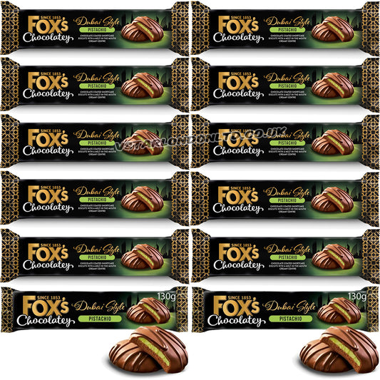 Fox's Chocolatey Dubai Style Pistachio 130g (6 & 12 Packs)