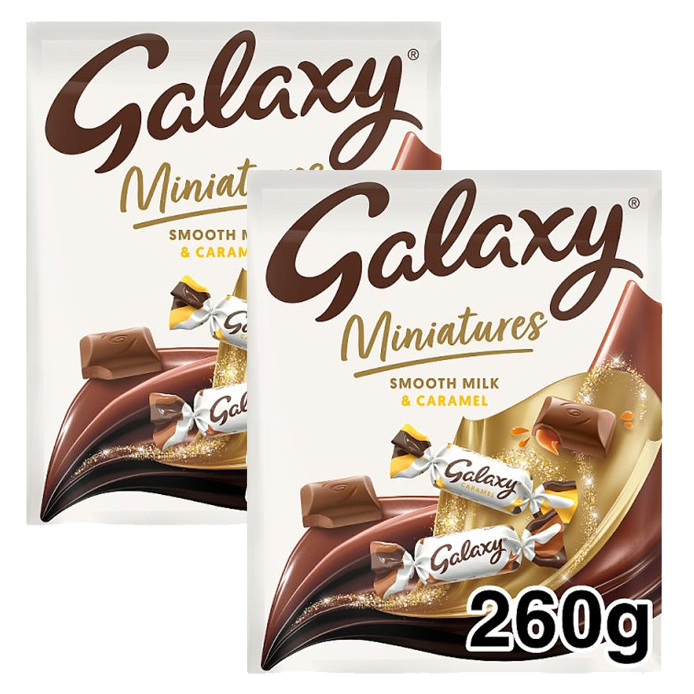 Galaxy Mini Caramel & Milk Chocolate Bags, 2 x 260g