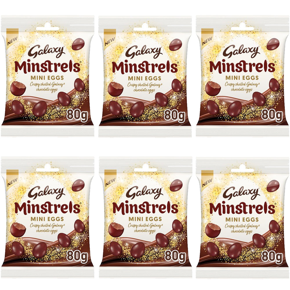 Galaxy Minstrels Milk Chocolate Mini Eggs 80g – 6, 12 & 22 Bags