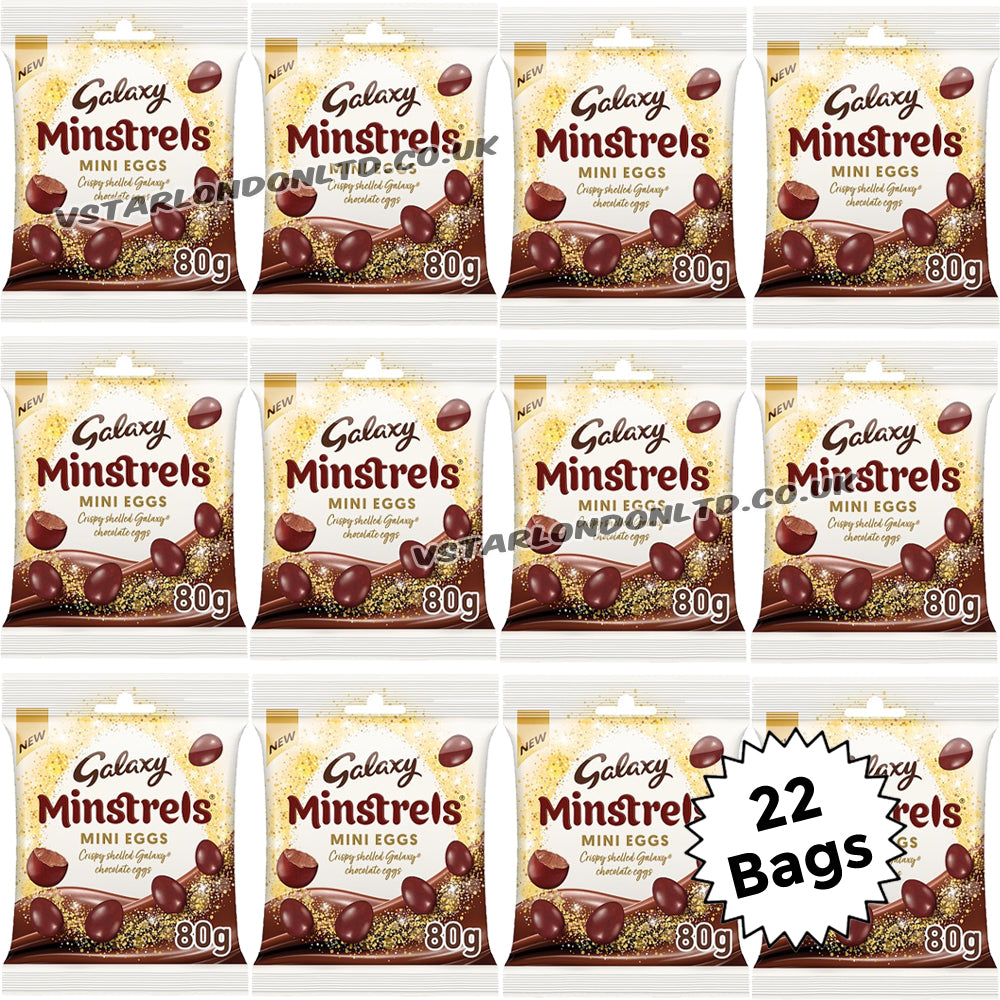 Galaxy Minstrels Milk Chocolate Mini Eggs 80g – 6, 12 & 22 Bags