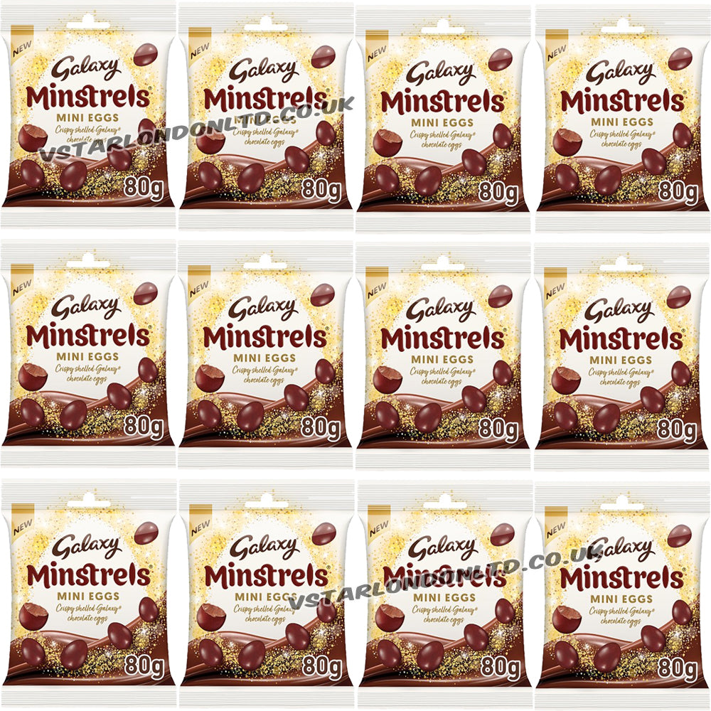 Galaxy Minstrels Milk Chocolate Mini Eggs 80g – 6, 12 & 22 Bags