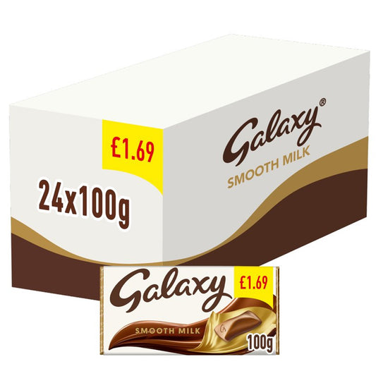 Galaxy Smooth Milk Chocolate Bar 100g £1.69 PMP (12 & 24 Bars)
