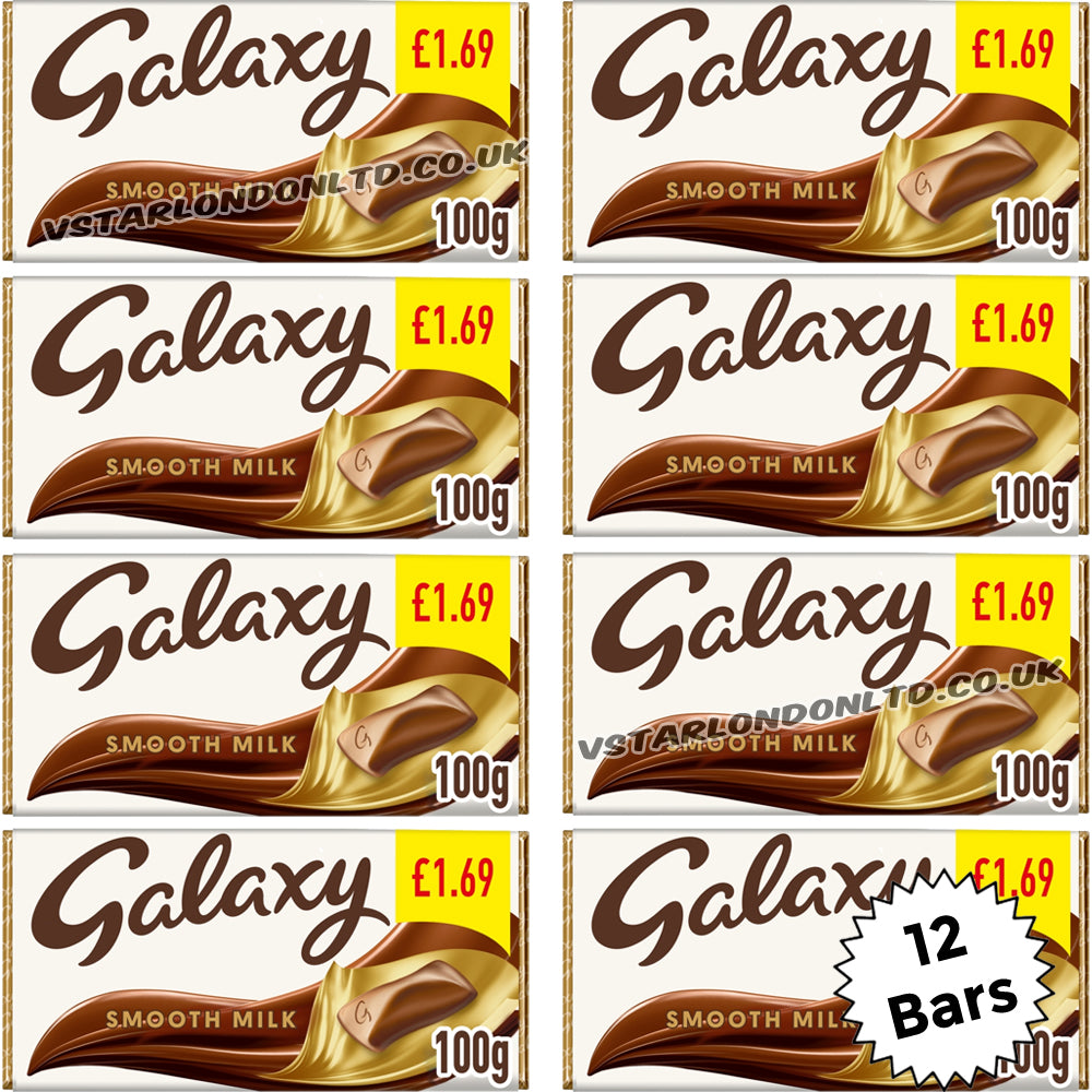 Galaxy Smooth Milk Chocolate Bar 100g £1.69 PMP (12 & 24 Bars)