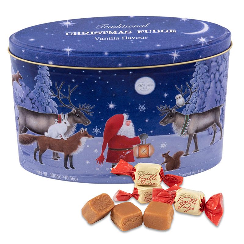 Gardiners Christmas Santa & Moon Vanilla Fudge Oval Tin 300g