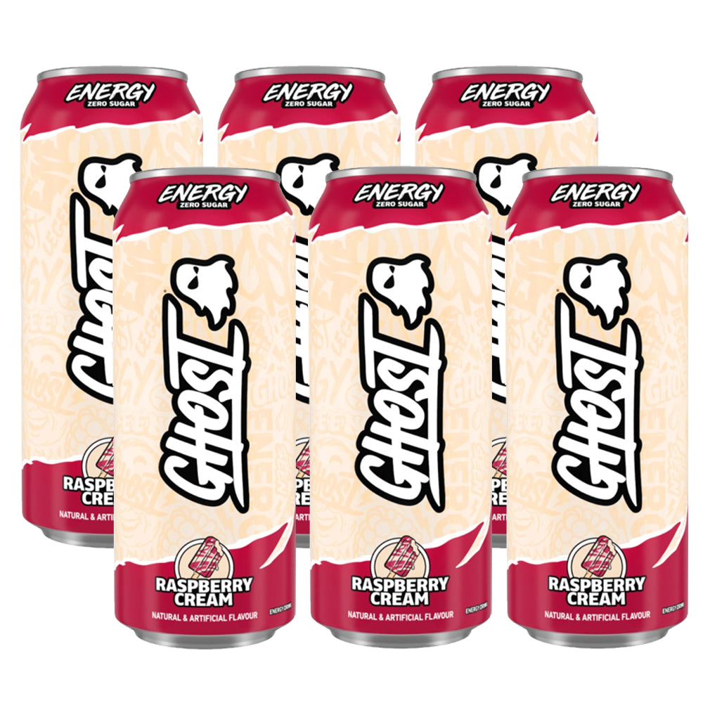 Ghost Energy Raspberry Cream Energy Drink 500ml (6 & 12 Cans)