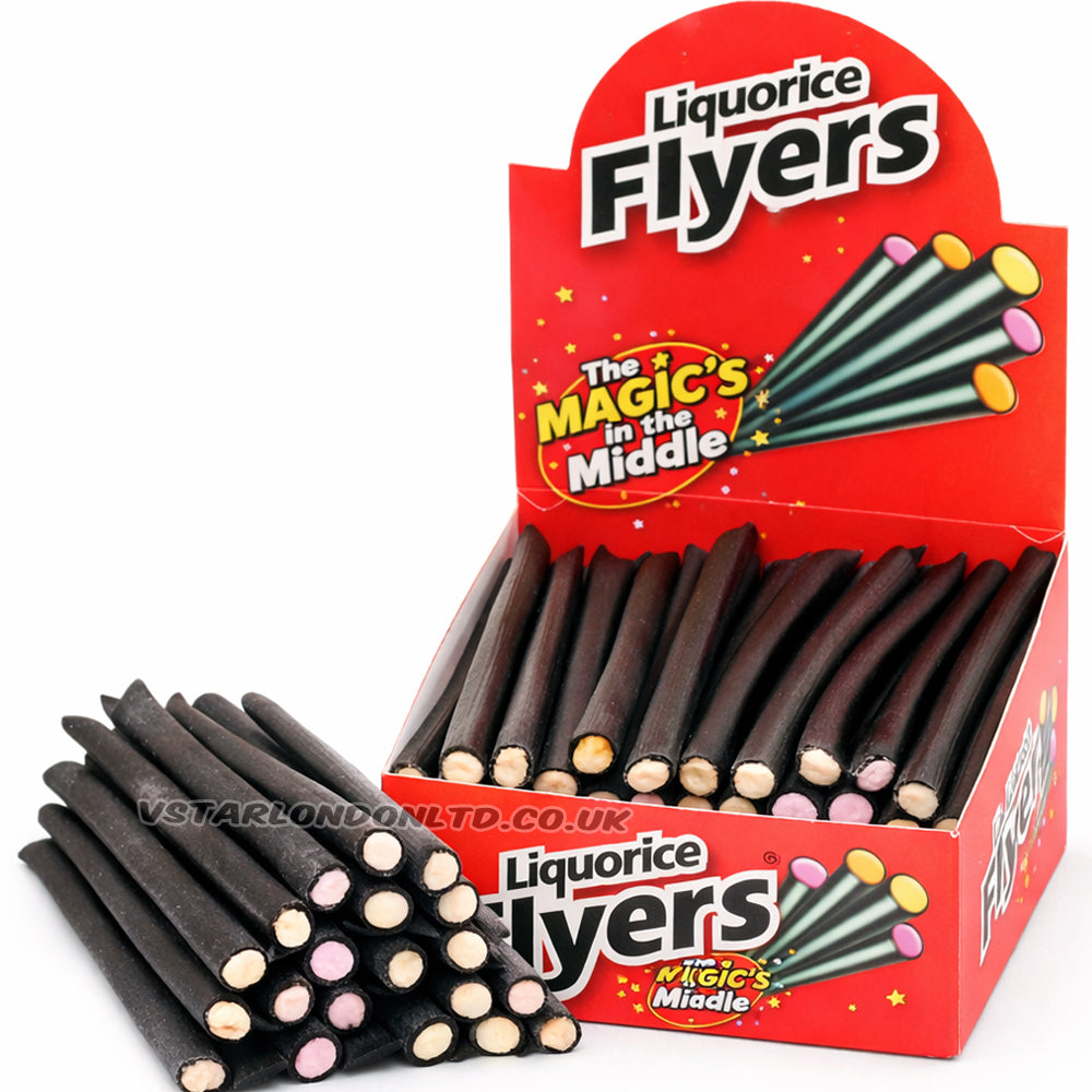 Giant Liquorice Flyers 40 Pieces Box – Fruit Crystal Centre
