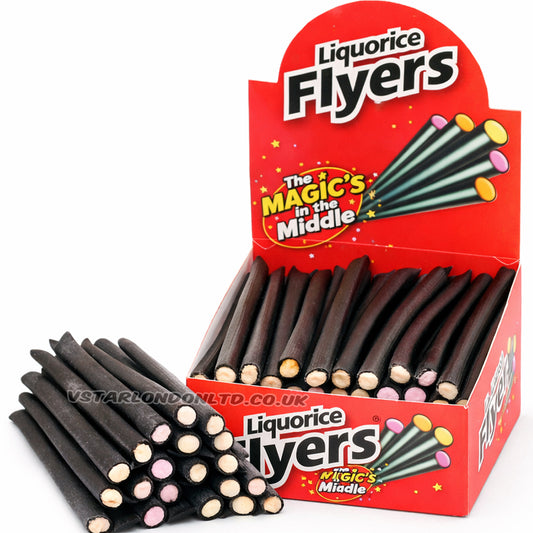 Giant Liquorice Flyers 40 Pieces Box – Fruit Crystal Centre