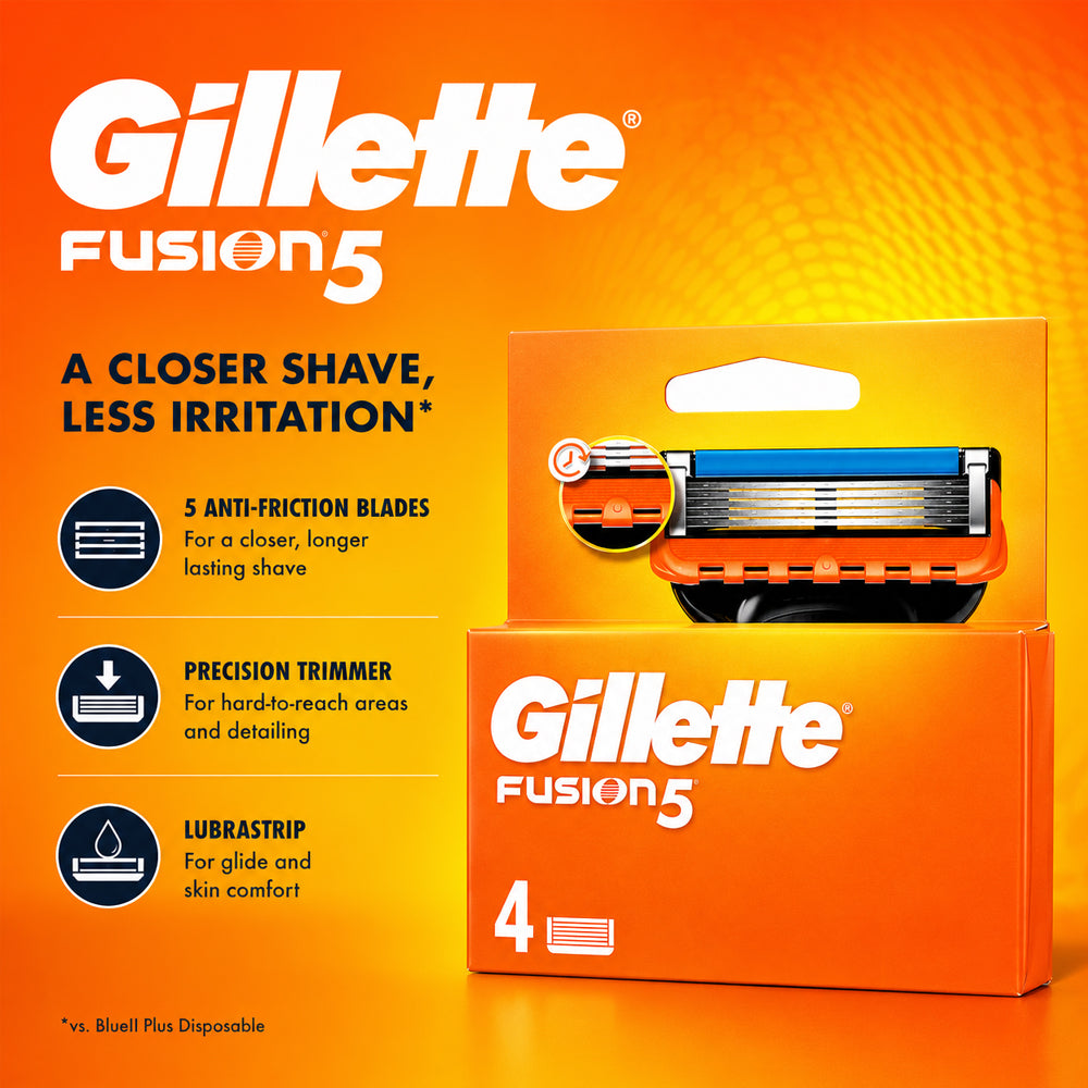 Gillette Fusion Manual Razor Blades Refills 4 Pack