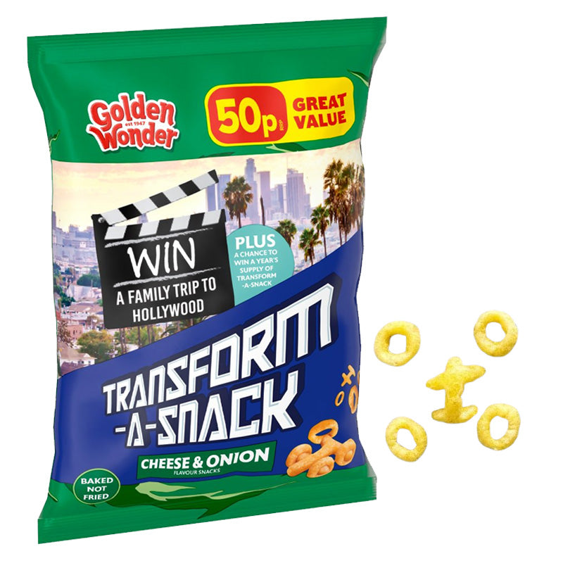 Golden Wonder Transform-A-Snack Cheese & Onion 27g PMP (15 & 30 Packs)