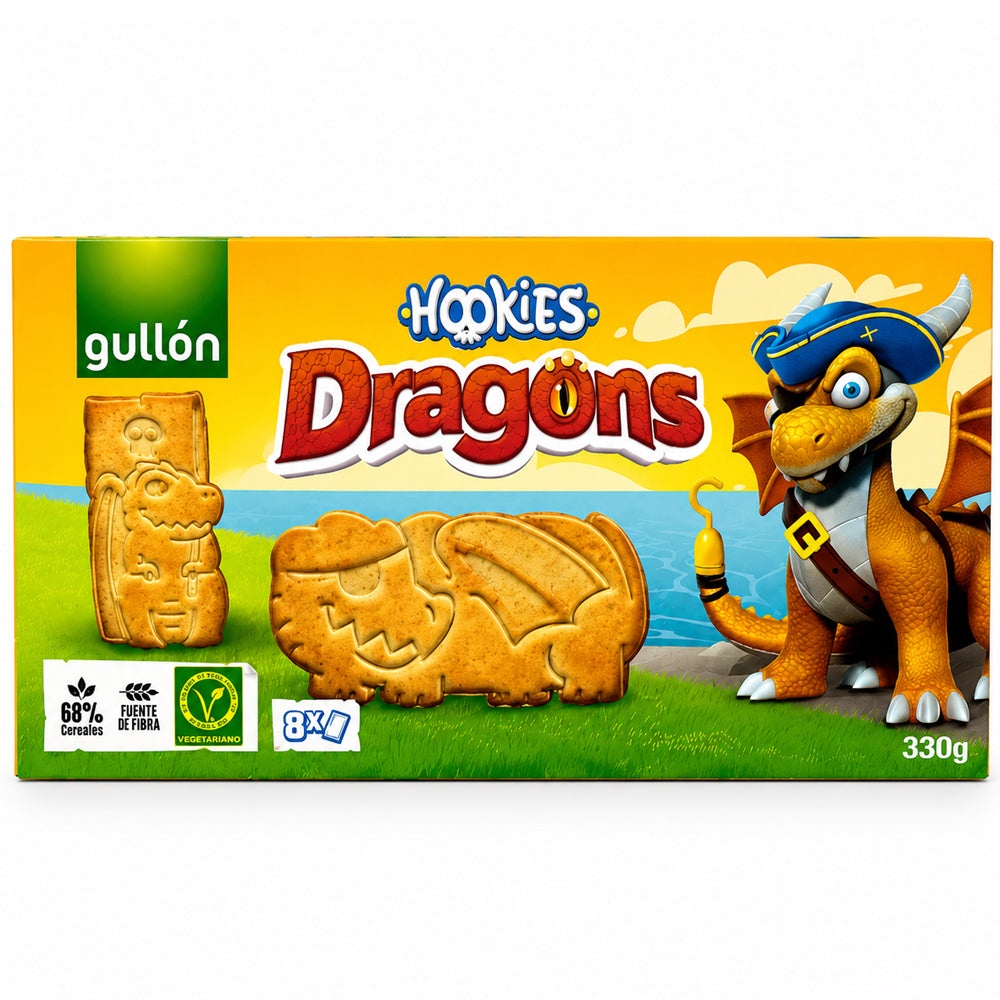 Gullon Hookies Dragons Biscuits 330g (Pack of 5)