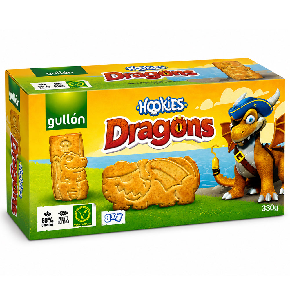 Gullon Hookies Dragons Biscuits 330g (Pack of 5)