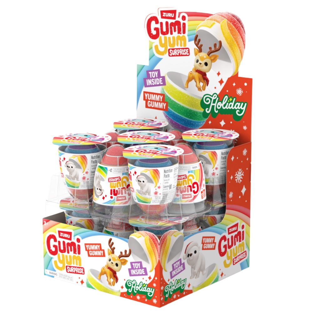 Gumi Yum Surprise Christmas Gummy & Toy 26g By ZURU (Case of 18)