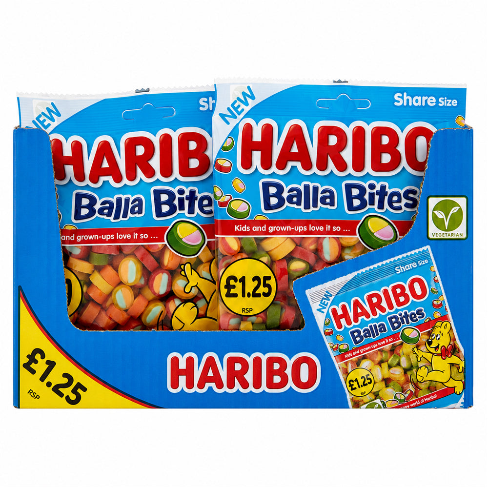 HARIBO Balla Bites Chewy Sweets 140g PMP (Box of 12)