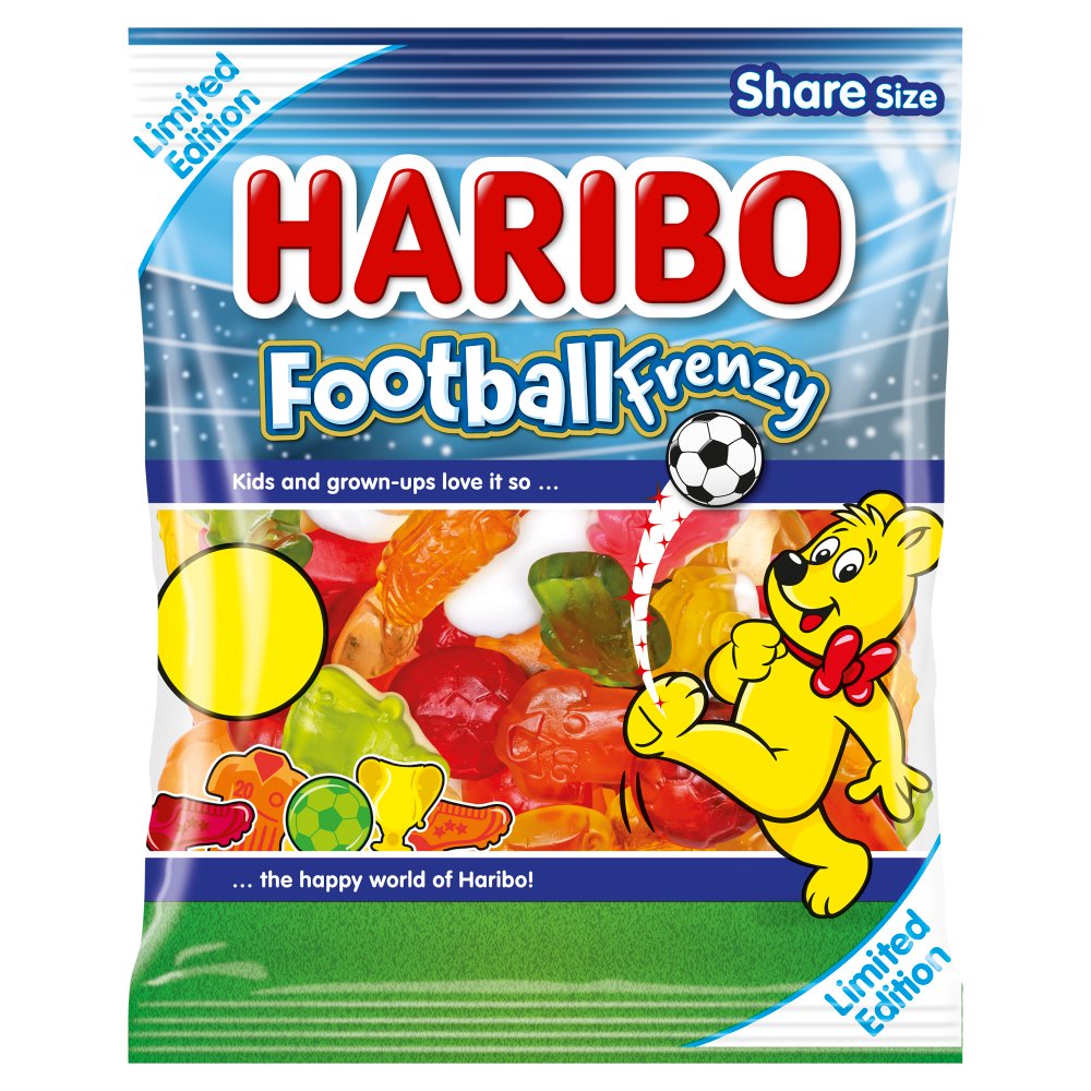 HARIBO Limited Edition Football Frenzy PMP Sweets Sharing Bag 140g (12 Bags)