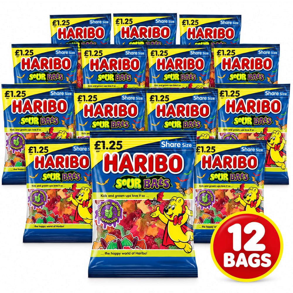 HARIBO Sour Bats 140g Sour Gums PMP (Box of 12)