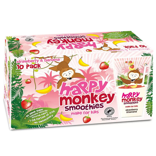 Happy Monkey Strawberry & Banana Smoothies 10 x 180ml