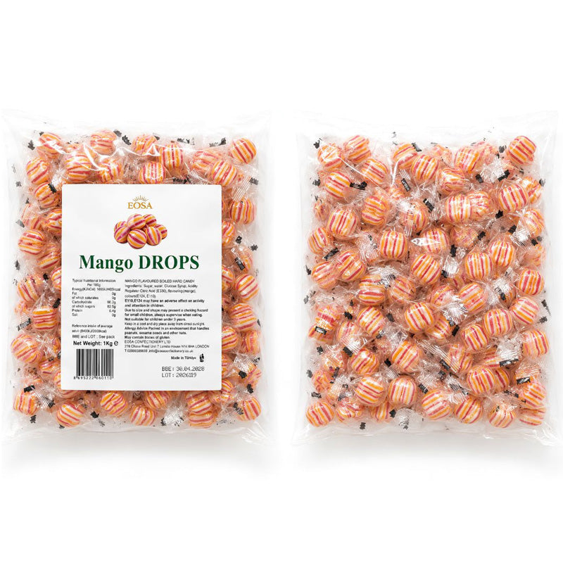 EOSA Hard Boiled Sweets & Rock Candy 1kg – 18 Fruit Flavours