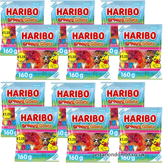 Haribo Limited Edition Groovy Goats Bag 160g PMP (Box of 12)