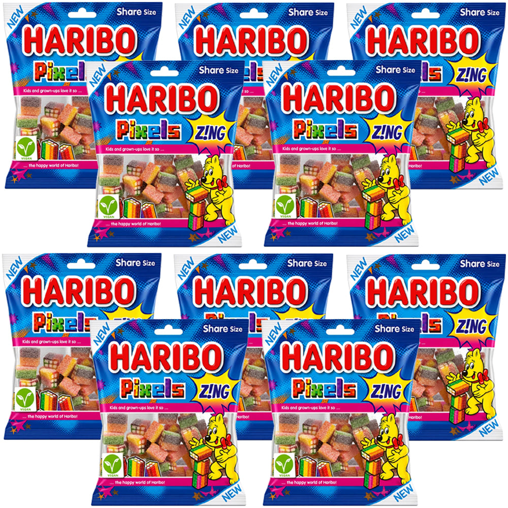 Haribo Pixels Zing Fizzy Fruit Gums 140g (Box of 12)