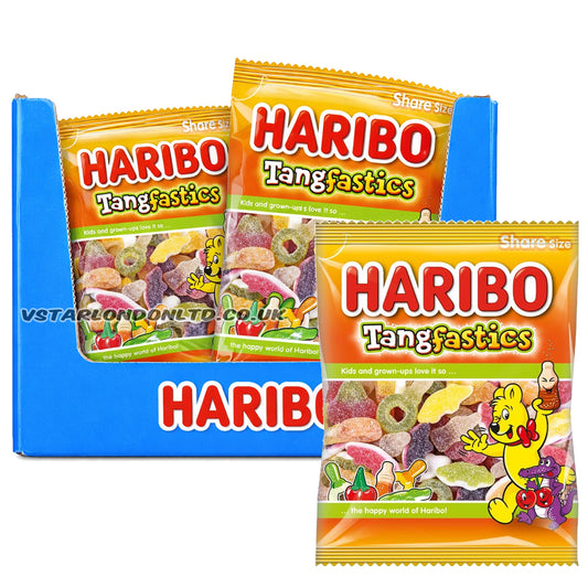 Haribo Tangfastics 160g Bags – Sour Gummy Sweets (Box of 12)
