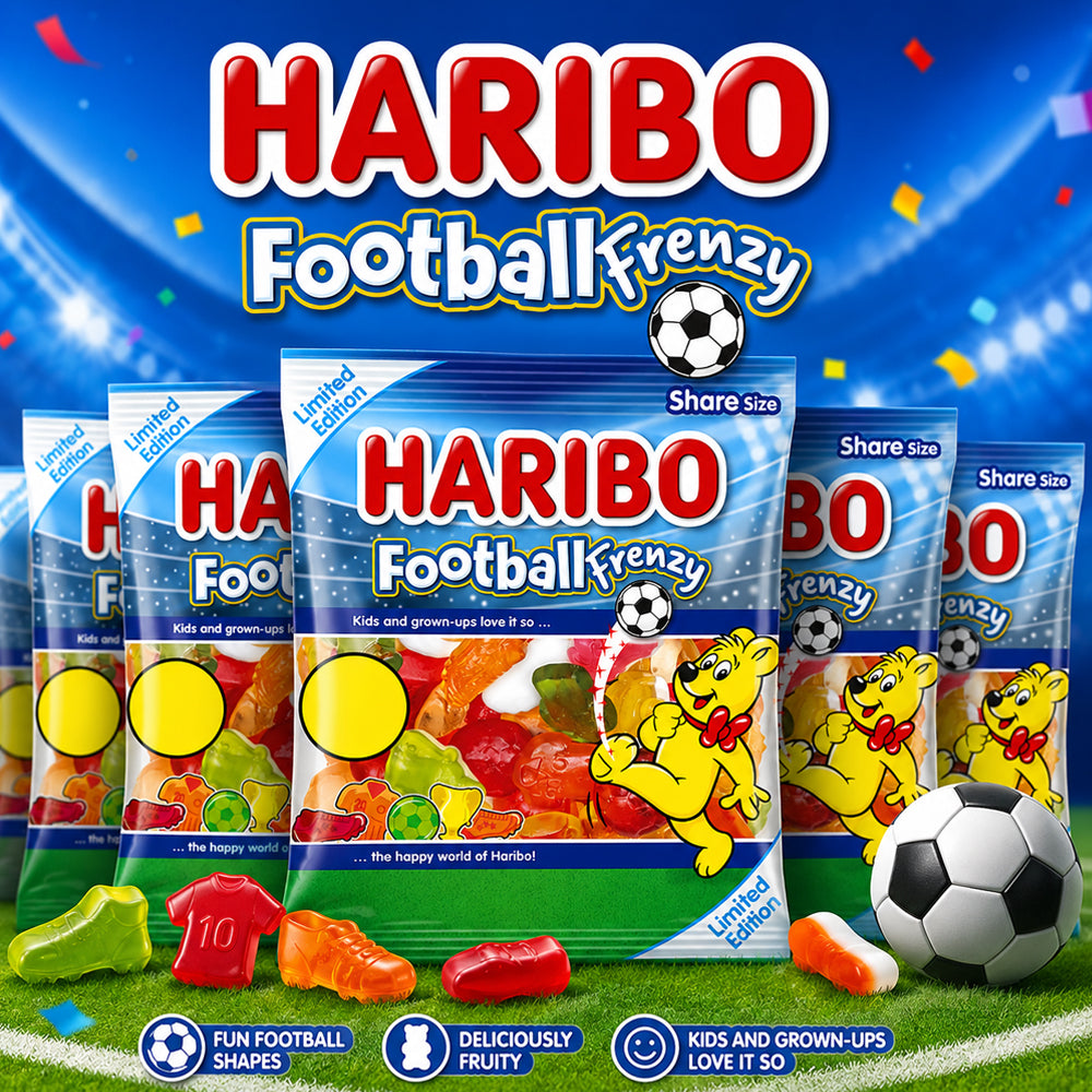 HARIBO Limited Edition Football Frenzy PMP Sweets Sharing Bag 140g (12 Bags)