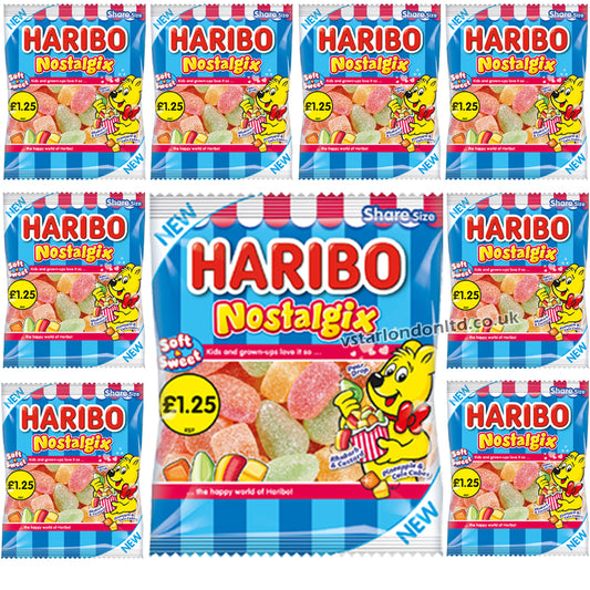 Haribo Nostalgix Sugar Coated Fruit & Cola Flavour Jelly Sweets PMP 12 x 140g