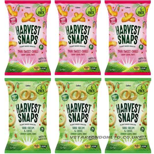 Harvest Snaps Lentil Rings & Puffs Mixed Bags (6 or 12 Packs)