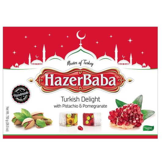 HazerBaba Turkish Delight Pistachio & Pomegranate 750g | Vegan