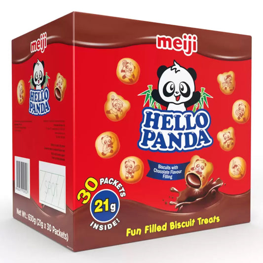 Hello Panda Chocolate Filled Biscuits 30 x 21g – Meiji Chocolate Snack Packs
