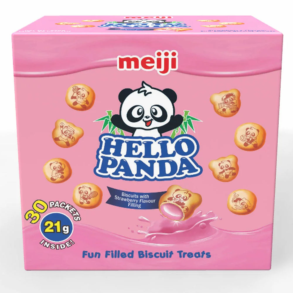 Hello Panda Strawberry Filled Biscuits 30 x 21g – Meiji Snack Multipack