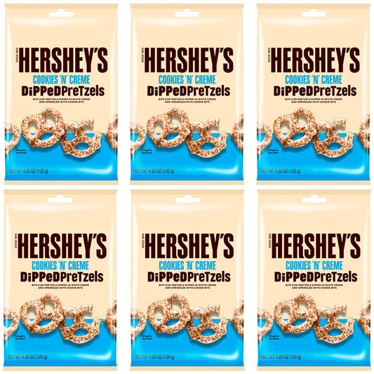 Hershey's Cookies 'n' Creme Dipped Pretzels 120g (6 & 12 Bags)