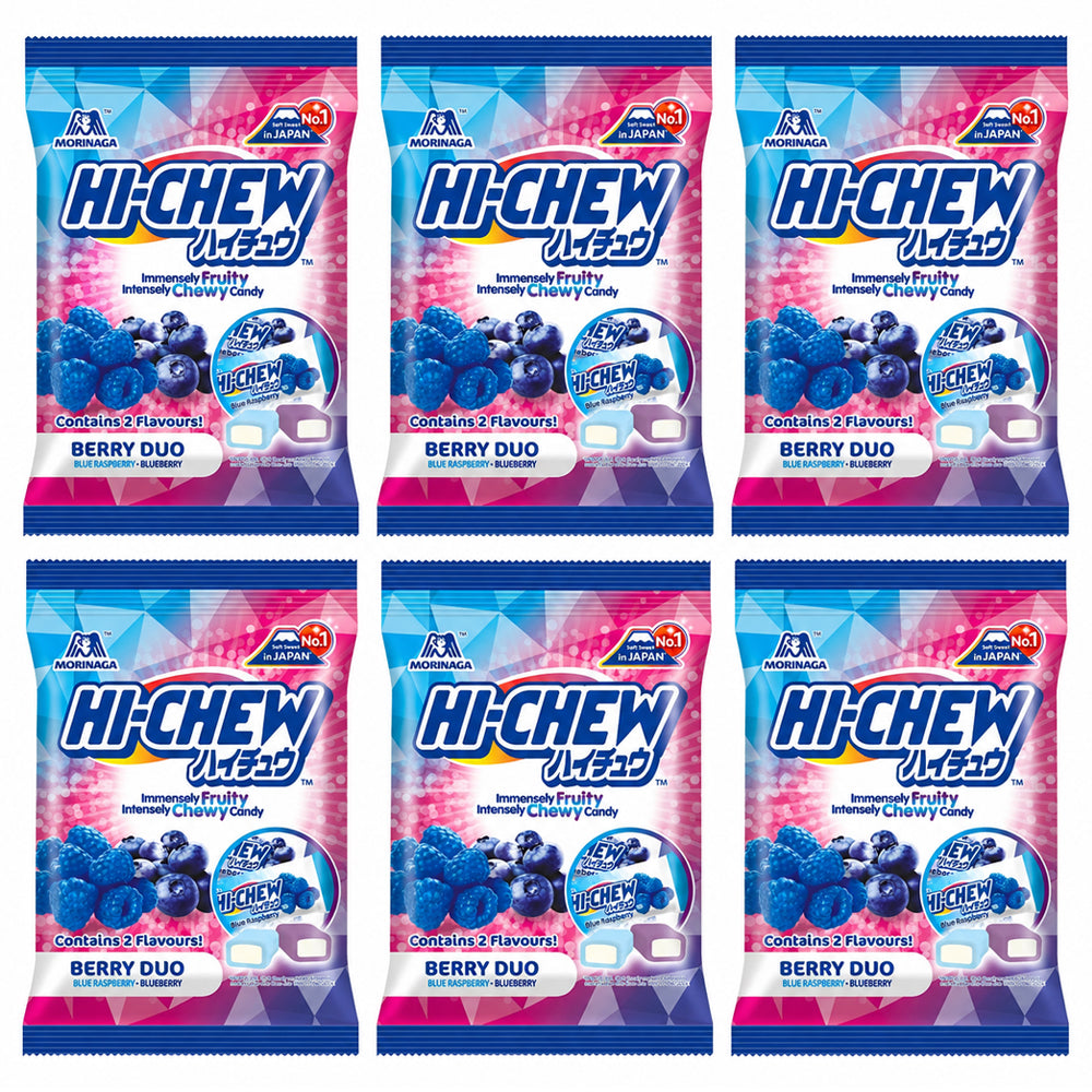 Hi-Chew Berry Mix Chewy Sweets 80g – Blueberry & Blue Raspberry (6 or 12 Bags)