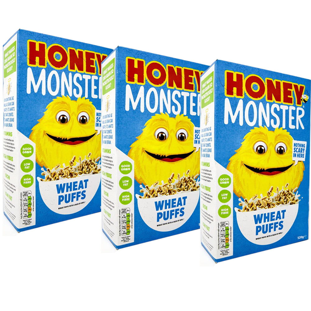 Honey Monster Wheat Puffs 3 x 520g