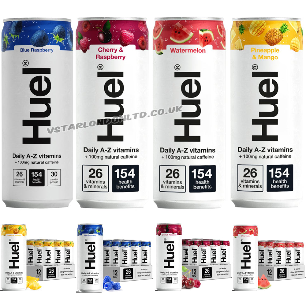 Huel Daily A-Z Vitamins Mixed Sparkling Drink 330ml (6 & 12 Cans)