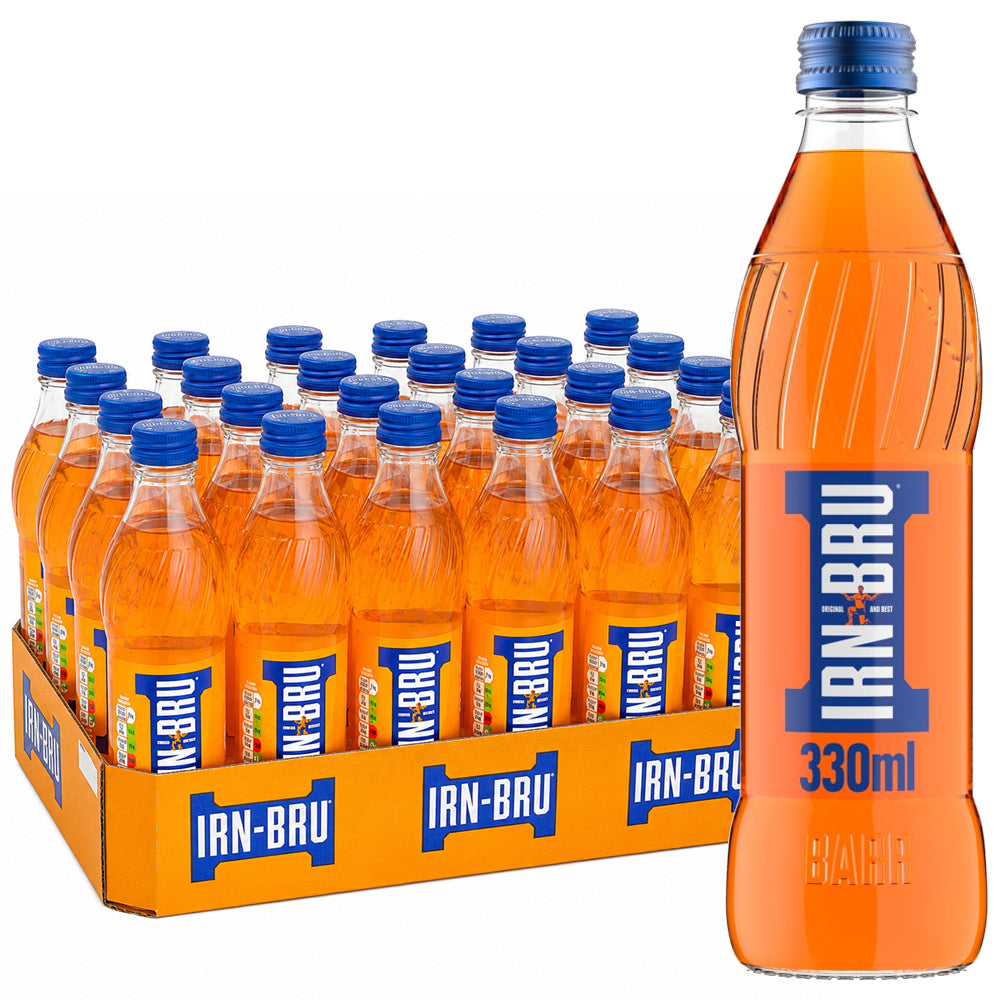 IRN-BRU Regular Soft Drink Glass Bottles 330ml (Case of 24)