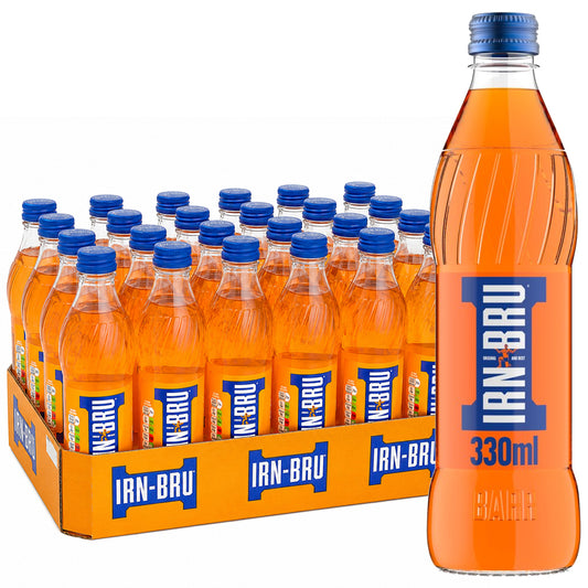 IRN-BRU Regular Soft Drink Glass Bottles 330ml (Case of 24)
