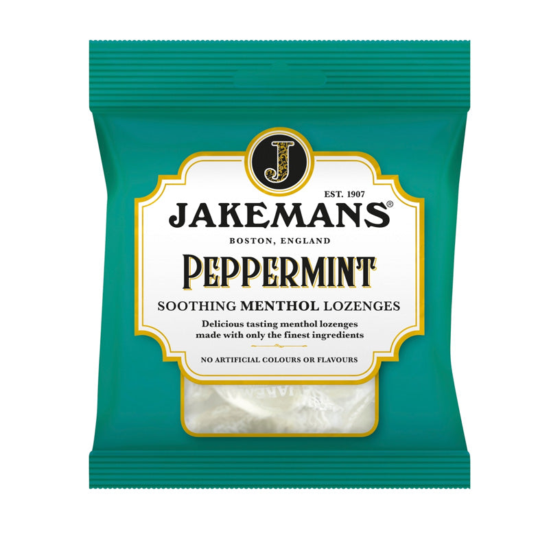 Jakemans Peppermint Menthol Lozenges 73g Bags Pack of 12