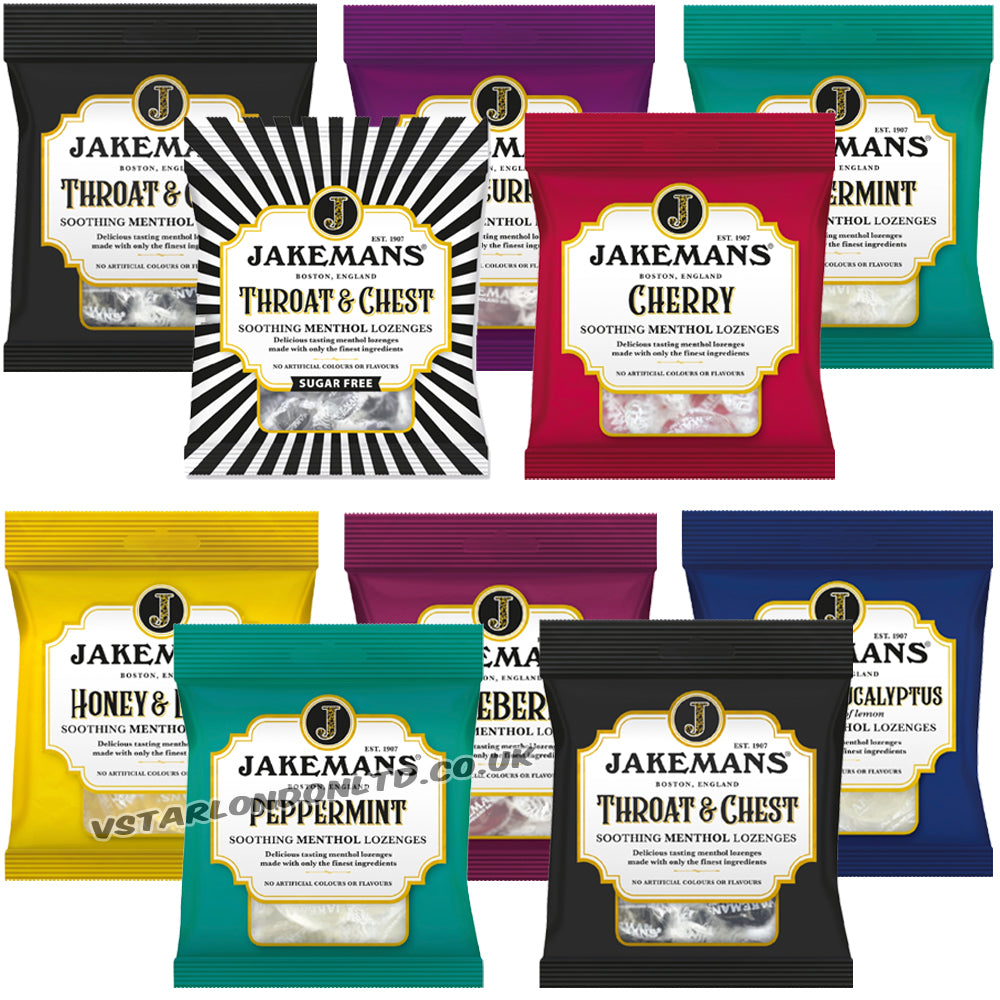 Jakemans Soothing Menthol Lozenges Mixed Flavours – 6 & 12 Bags – UK ...